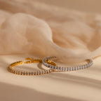Marquise Diamonds Tennis Bracelet Silver 18K Gold Plated
