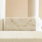 Pave Mama Letter Necklace Silver 18K Gold Plated