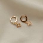 Starburst Huggies Silver 18K Gold Plated