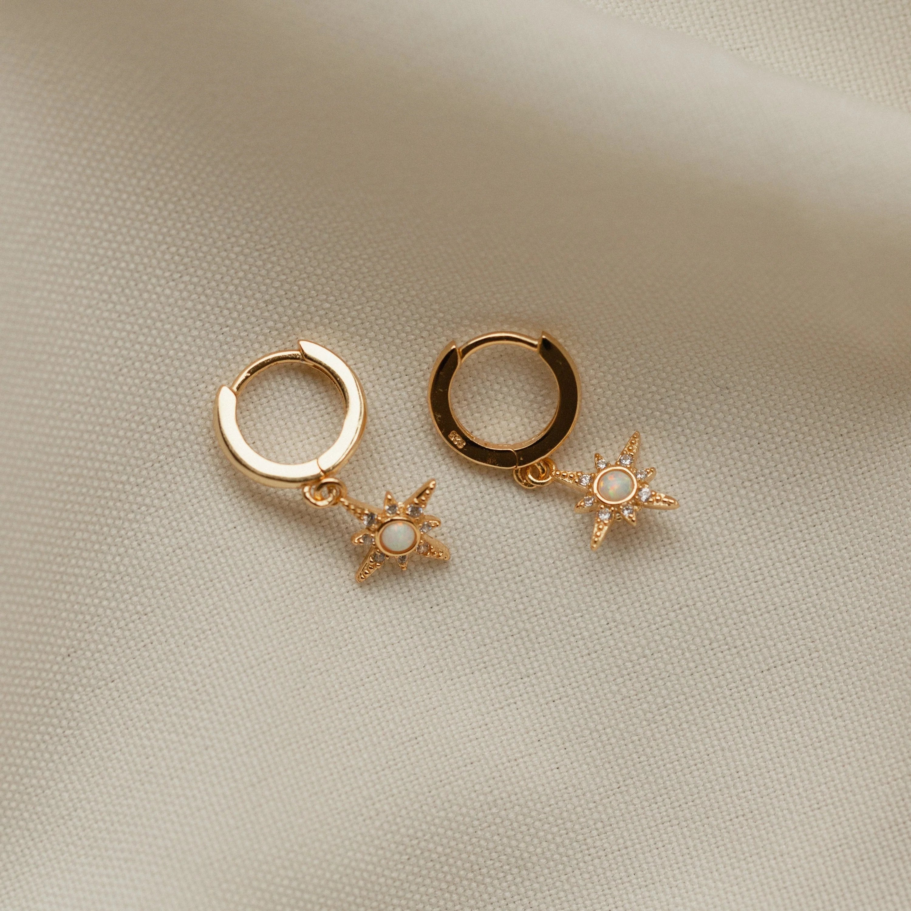 Starburst Huggies Silver 18K Gold Plated
