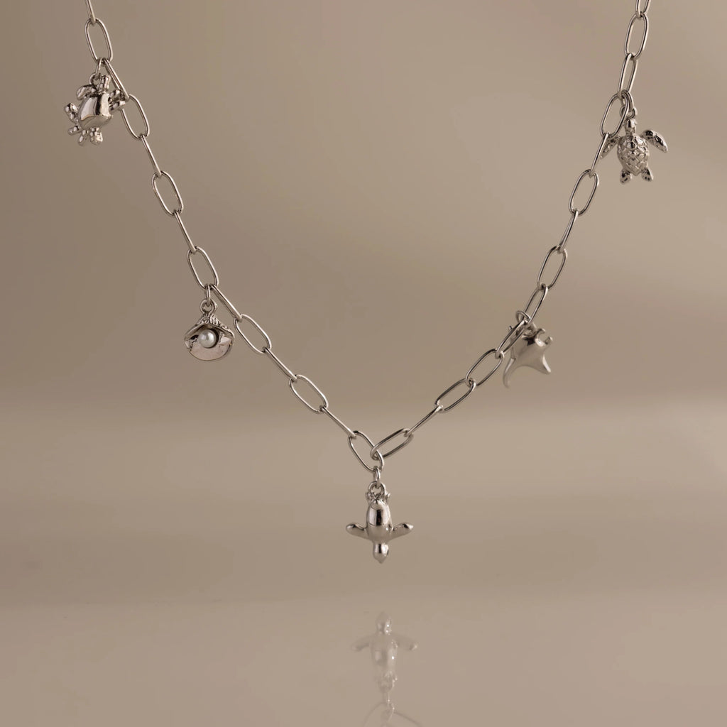Seaside Charm Necklace Silver 18K Gold Plated