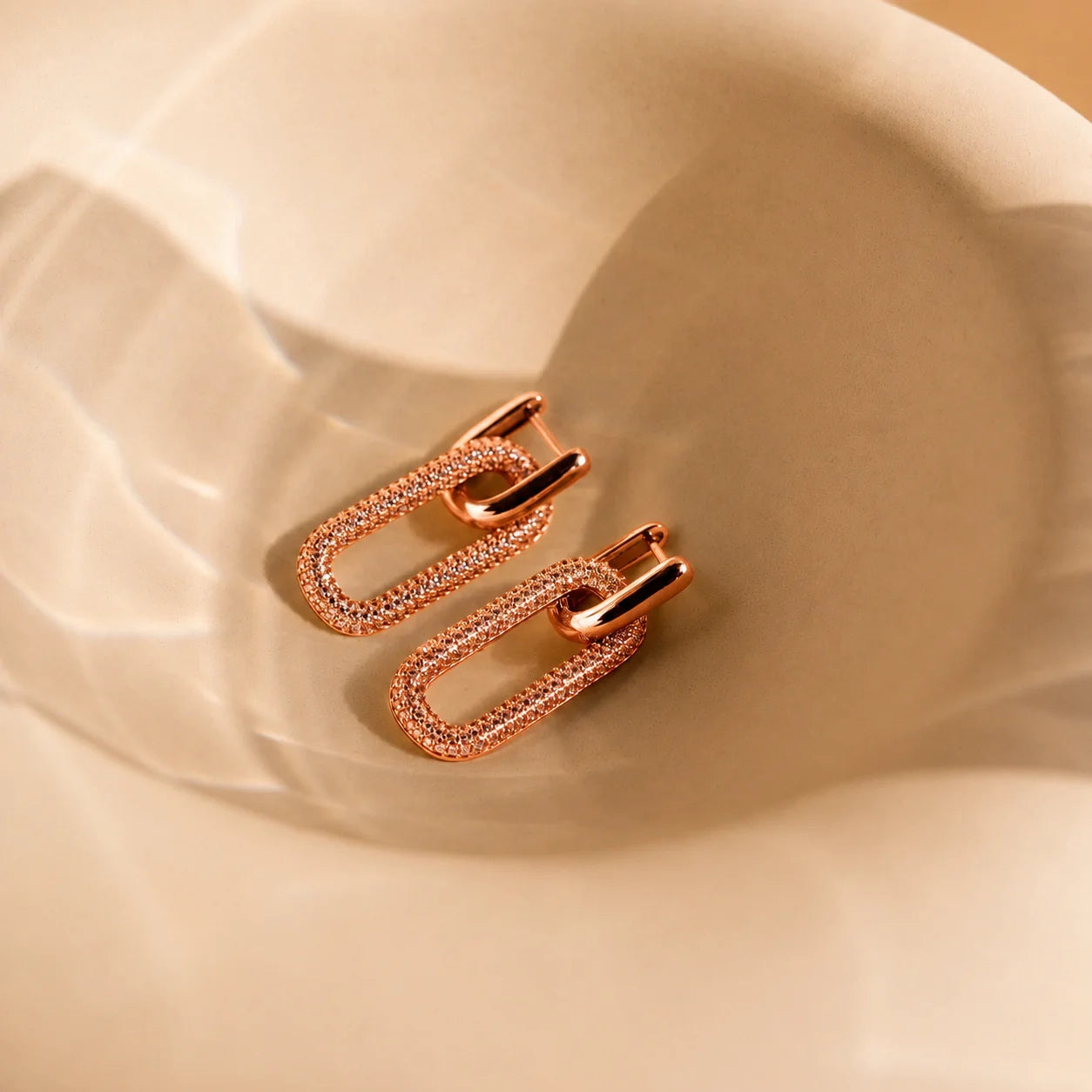 Pave Link Hoops