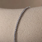 Diamond Tennis Choker Necklace Silver 18K Gold Plated