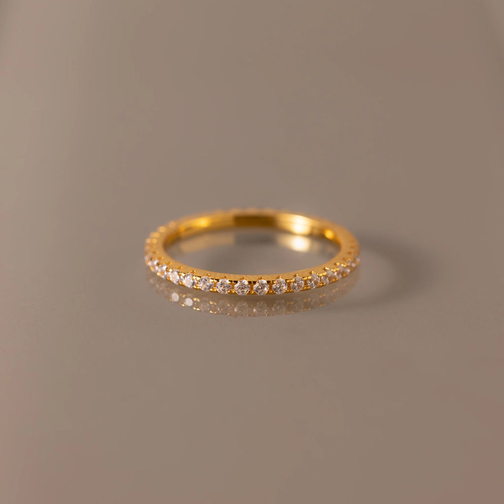 Endless Eternity Diamond Ring Silver 18K Gold Plated