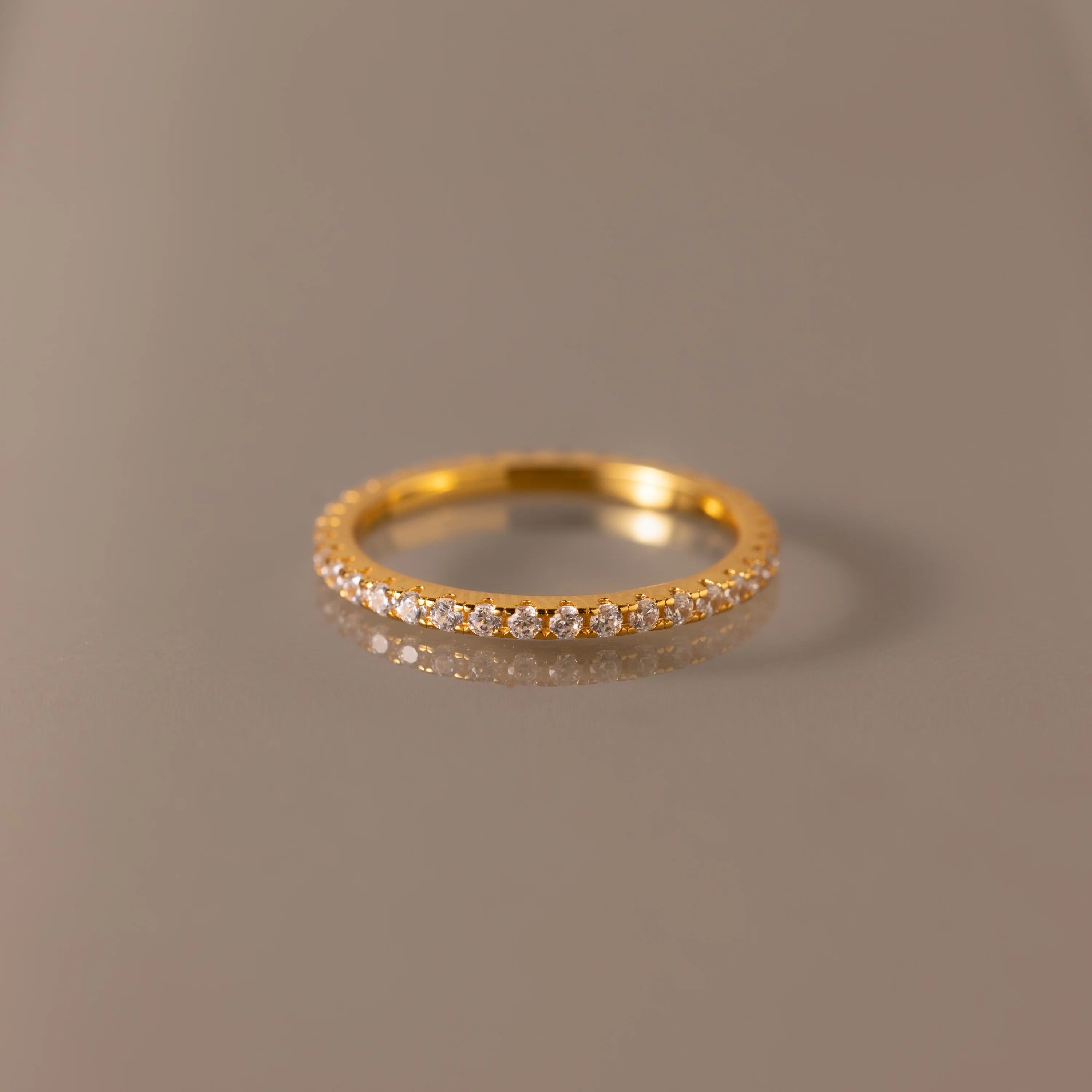 Endless Eternity Diamond Ring Silver 18K Gold Plated