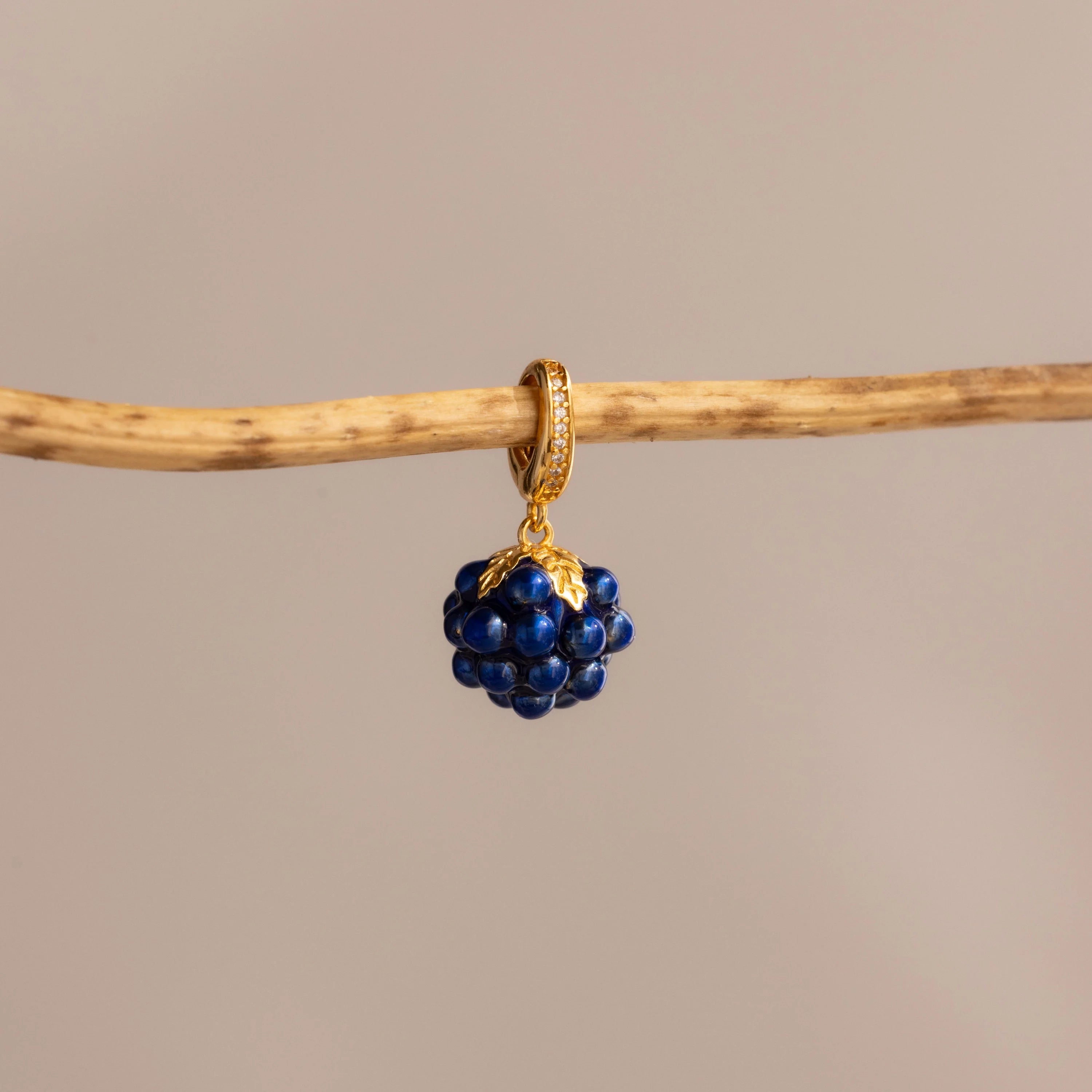Sapphire Blackberry Charm Silver 18K Gold Plated