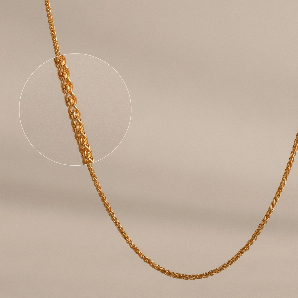 Woven Chain Necklace  Silver 18K Gold Plated