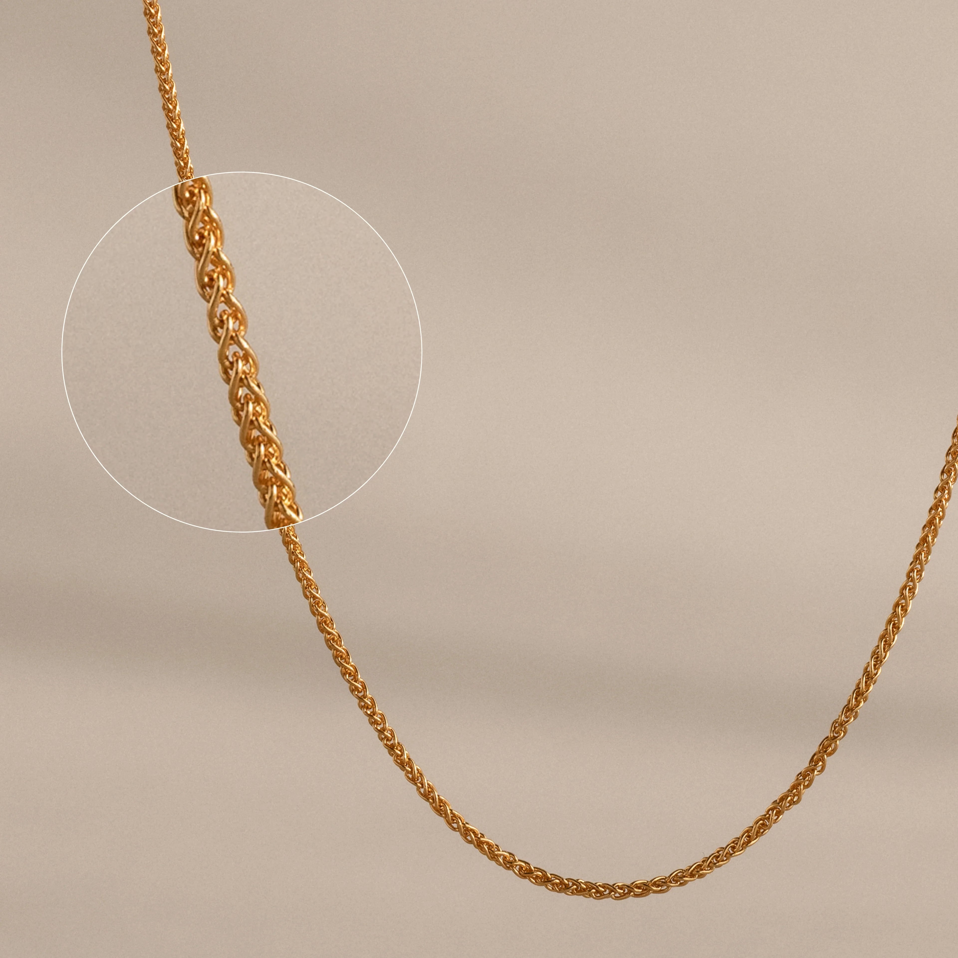 Woven Chain Necklace  Silver 18K Gold Plated