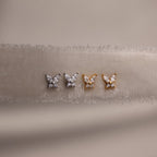 Butterfly Diamond Studs Silver 18K Gold Plated