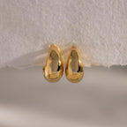Bold Teardrop Earrings Silver 18K Gold Plated