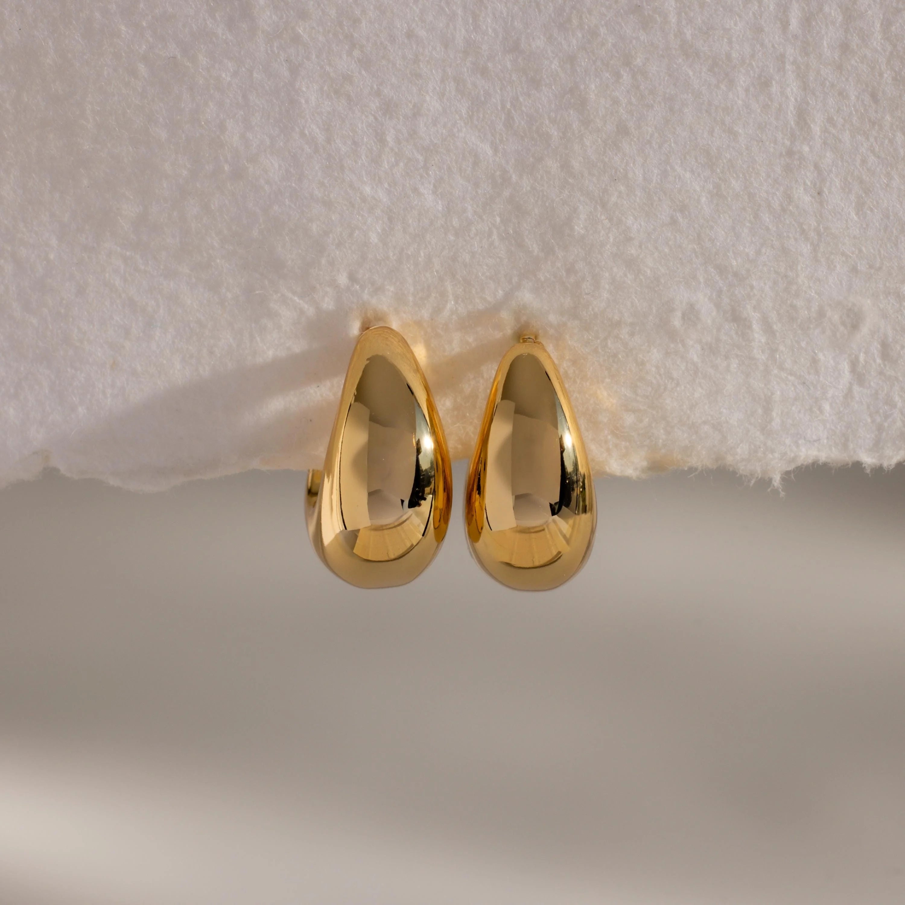 Bold Teardrop Earrings Silver 18K Gold Plated