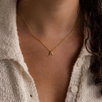 Dainty Bubble Letter Necklace  Silver 18K Gold Plated