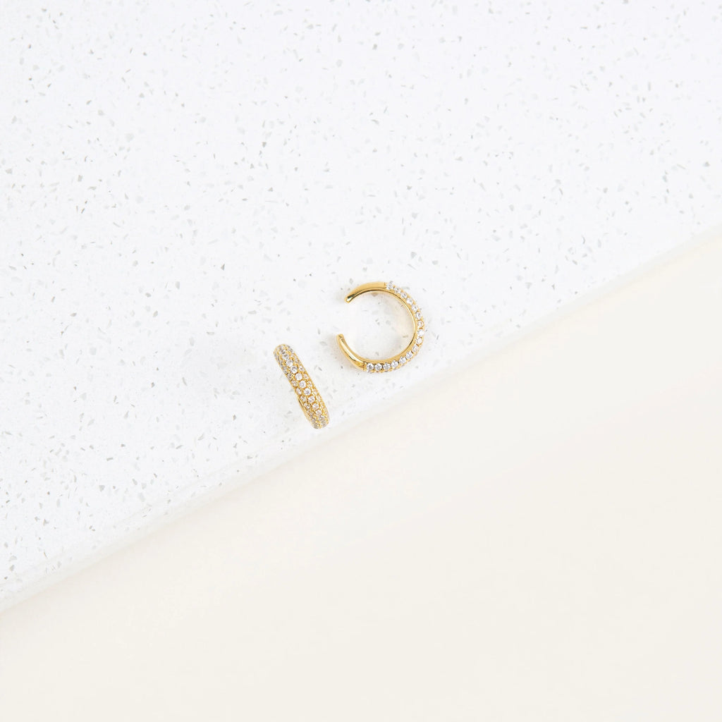 Mia Pave Cuffs Silver 18K Gold Plated