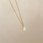 Tabitha Opal Drop Necklace Silver 18K Gold Plated