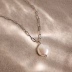 Baroque Pearl Necklace Silver 18K Gold Plated