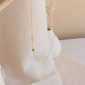 Sideways Initial Birthstone Necklace Silver 18K Gold Plated