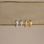 Organic Diamond Teardrop Hoops Silver 18K Gold Plated