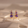 Ombre Alexandrite Flatback Studs Silver 18K Gold Plated
