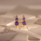 Ombre Alexandrite Flatback Studs Silver 18K Gold Plated