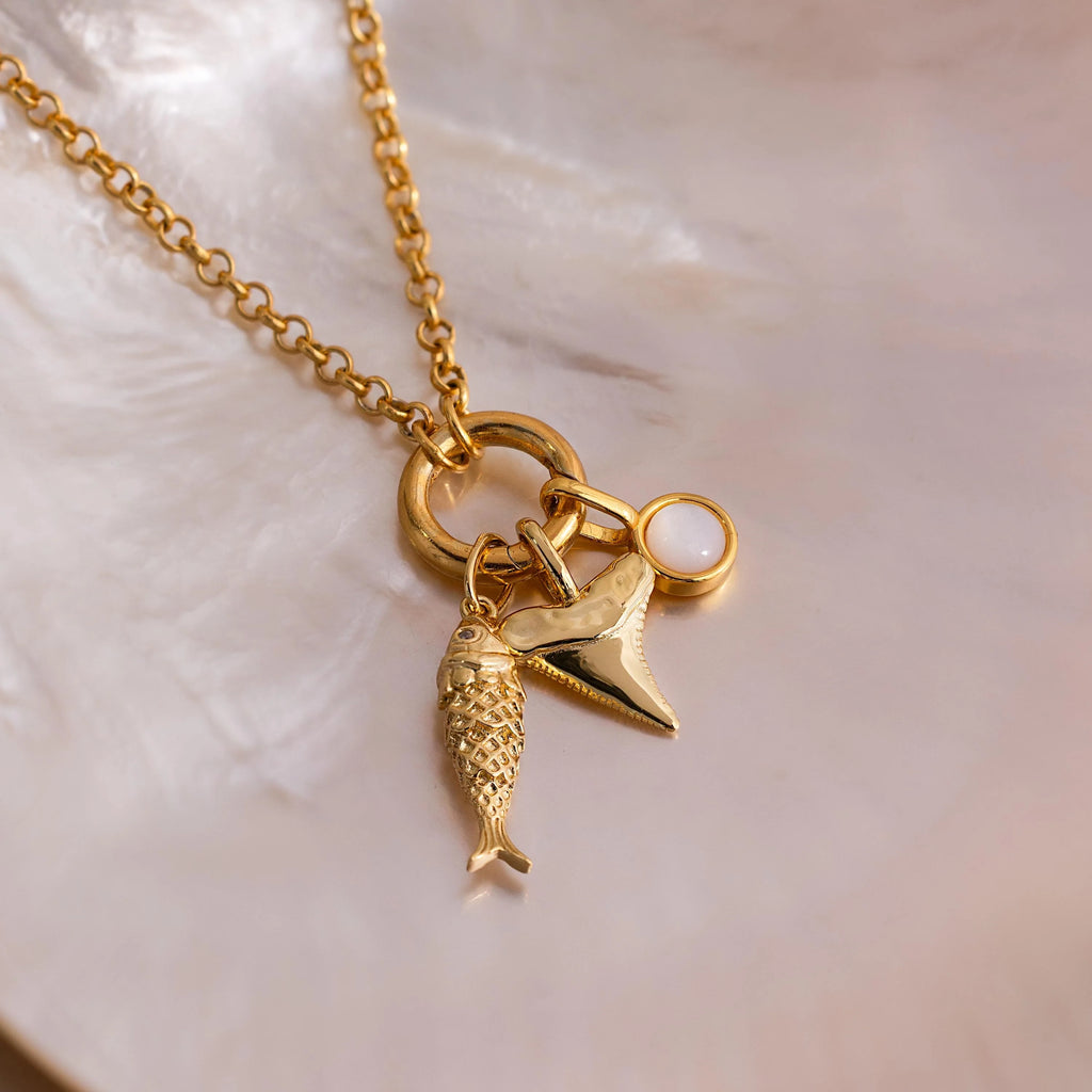 Shark Tooth Charm Silver 18K Gold Plated