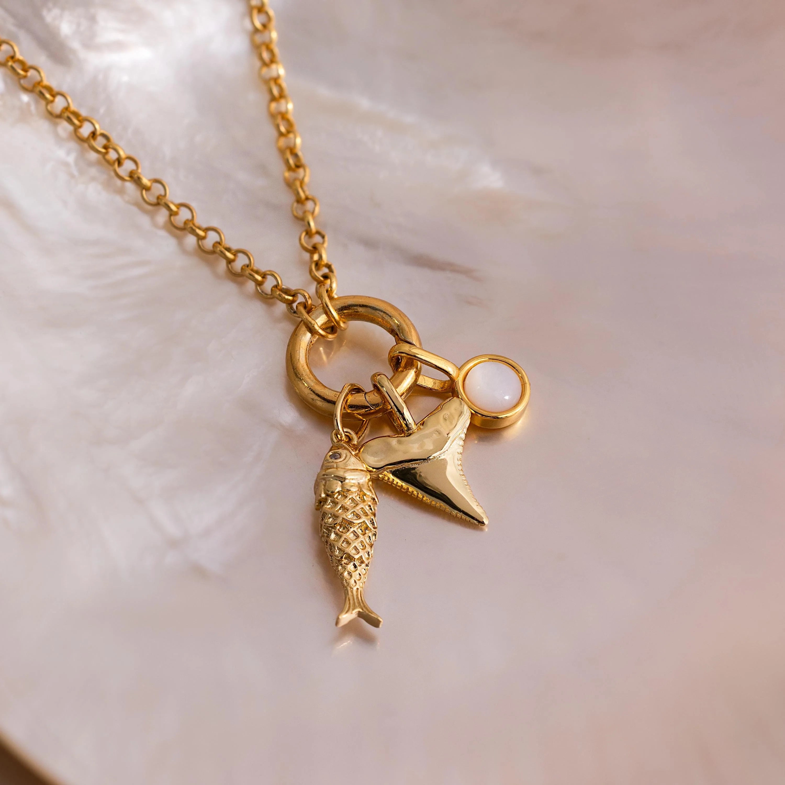 Shark Tooth Charm Silver 18K Gold Plated