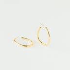 Anine Oval Hoops Silver 18K Gold Plated