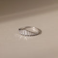 Art Deco Diamond Ring Silver 18K Gold Plated