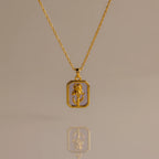 Birth Flower Charm Necklace Silver 18K Gold Plated