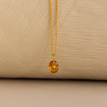 North Star Birthstone Signet Necklace in Topaz Silver 18K Gold Plated