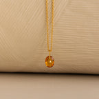 North Star Birthstone Signet Necklace in Topaz Silver 18K Gold Plated