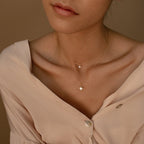 Diamond Starburst Duo Necklace Silver 18K Gold Plated
