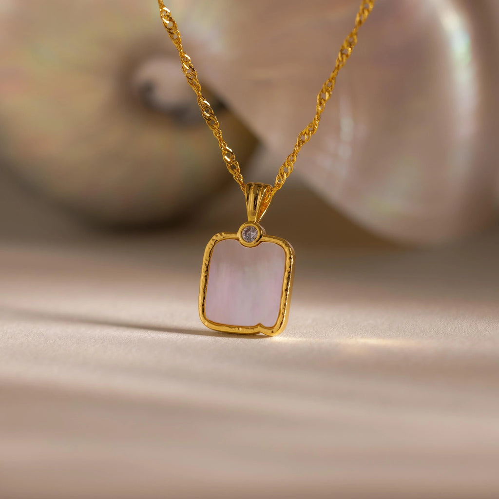 Serenity Mother of Pearl Necklace Silver 18K Gold Plated