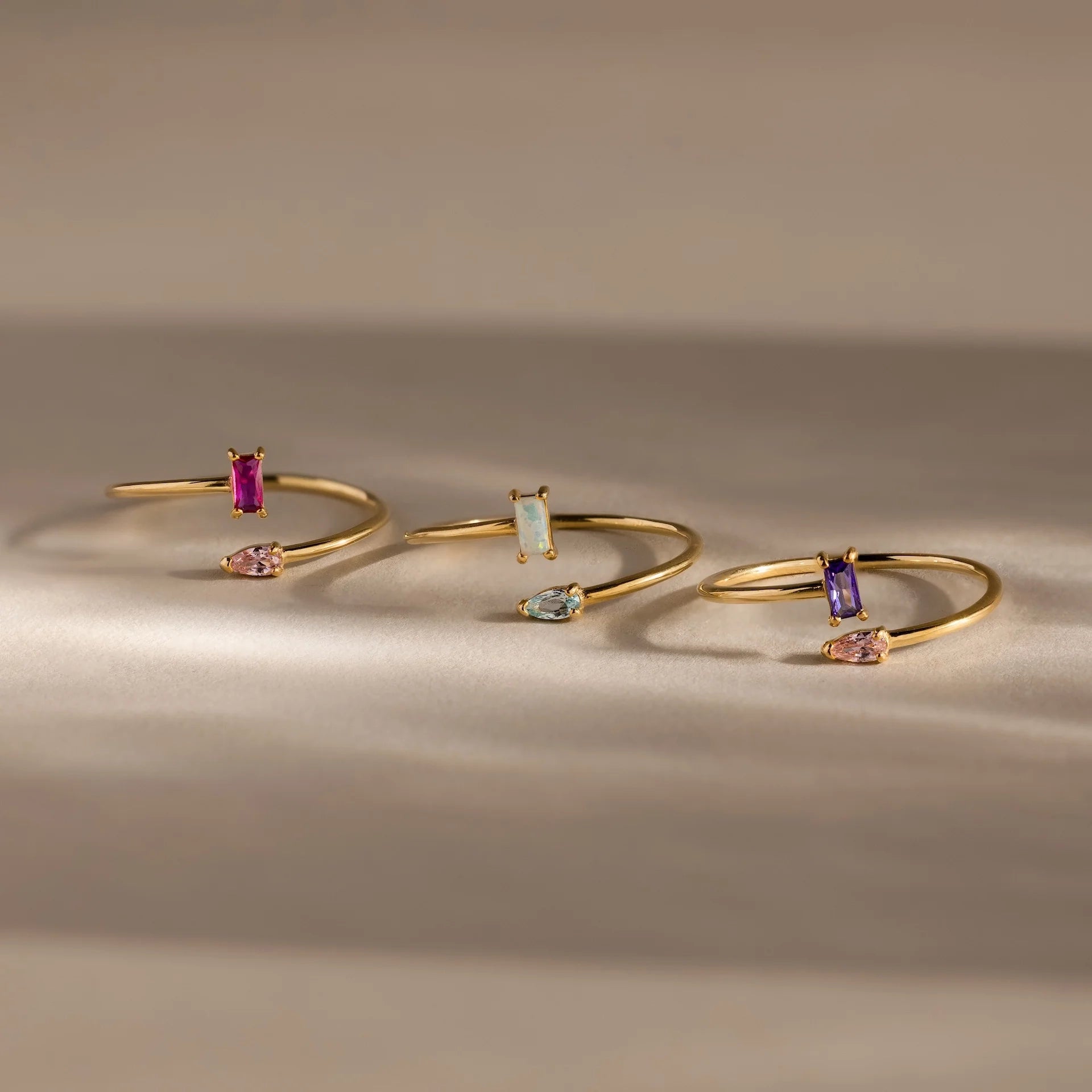Toi et Moi Wrap Ring Silver 18K Gold Plated
