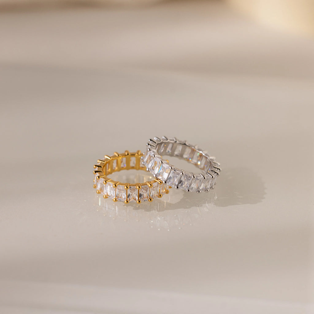 Diamonds Colette Eternity Ring Silver 18K Gold Plated