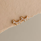 Marquise Diamond Flatback Climbers Silver 18K Gold Plated