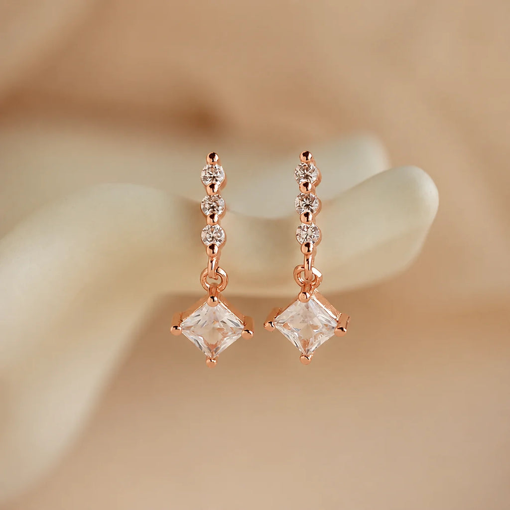 Princess Diamond Drop Studs