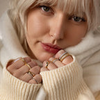 Skinny Pave Stacking Ring  Silver 18K Gold Plated