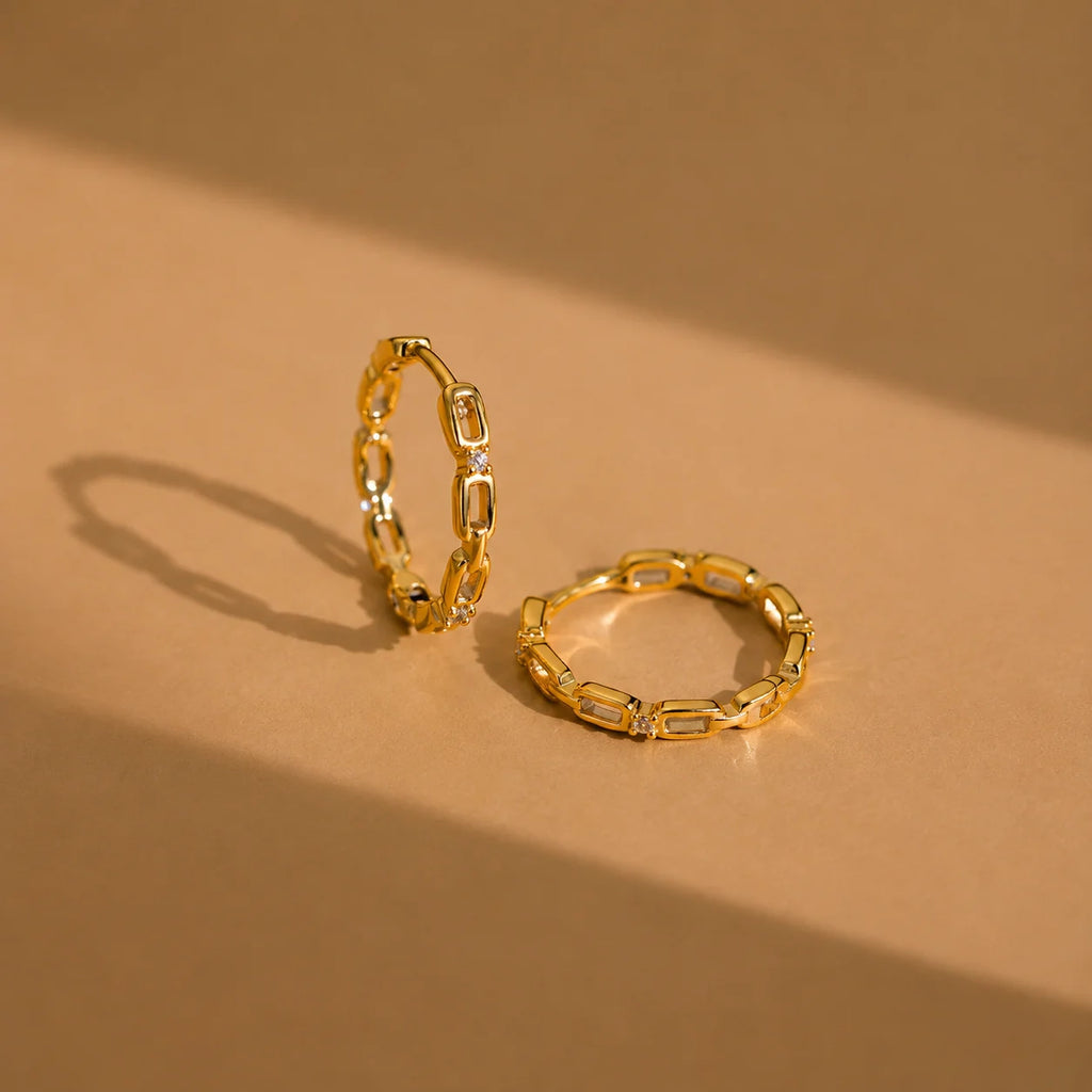 Diamond Link Hoops