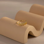 Bubble Name Ring Silver 18K Gold Plated