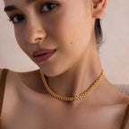 Strap Necklace Silver 18K Gold Plated