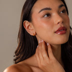 Mini Topaz Huggies Silver 18K Gold Plated