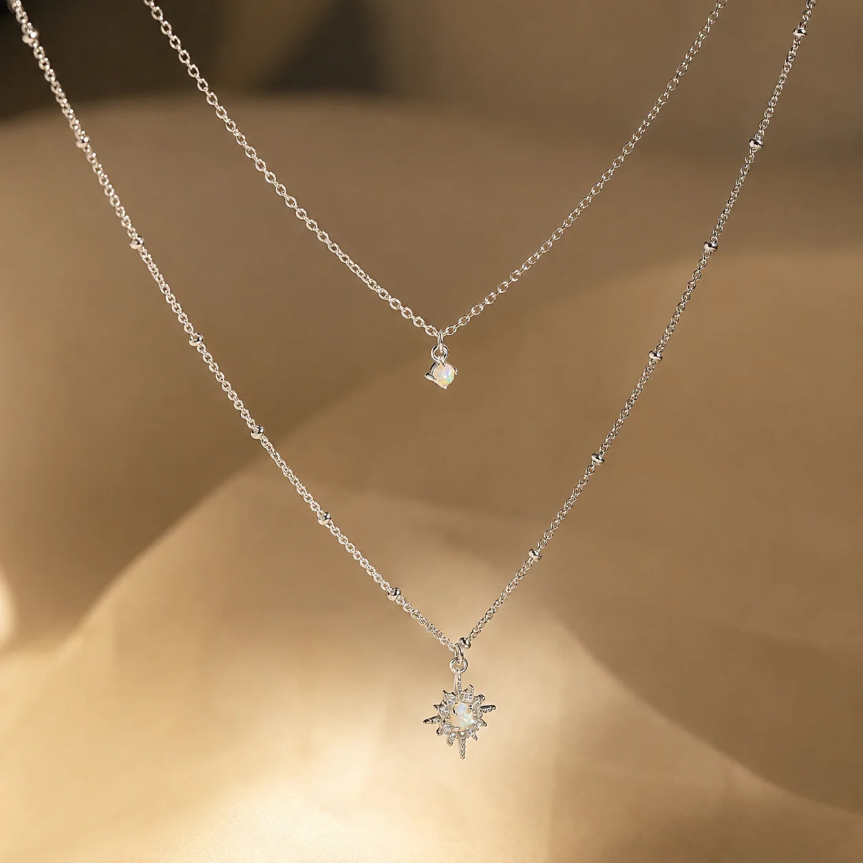 Opal Star Duo Necklace