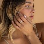 Diamond Stacking Ring Set Silver 18K Gold Plated