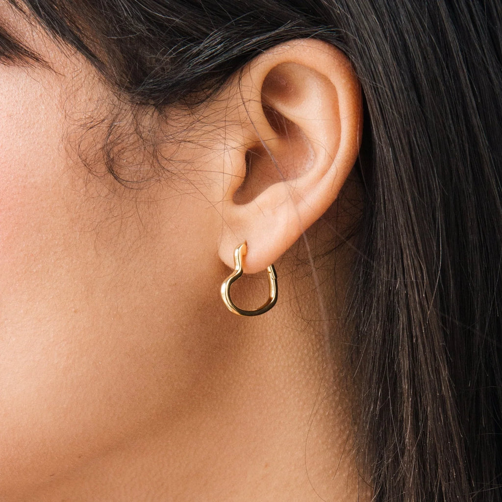Heart Hoops Silver 18K Gold Plated