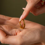 Peridot Inlay Eternity Ring Silver 18K Gold Plated