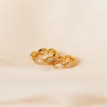 Marquise Cut Inlay Huggies Silver 18K Gold Plated