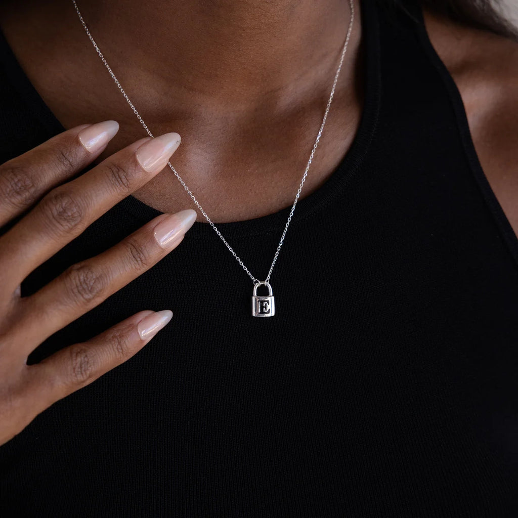 Padlock Necklace Silver 18K Gold Plated