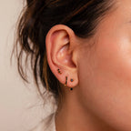 Black Diamond Earrings Set Silver 18K Gold Plated