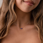 Toi et Moi Teardrop Heart Necklace  Silver 18K Gold Plated