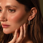 Inside Out Diamond Hoops Silver 18K Gold Plated